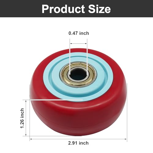 3 Inch Red Heavy Duty Caster Wheels, 4 Pack - style: Red-3Inch