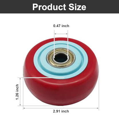 3 Inch Red Heavy Duty Caster Wheels, 4 Pack - style: Red-3Inch