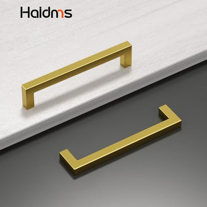 Haidms Gold Cabinet Handles 6-1/4 Inch Brushed Gold Cabinet Handles 30 Pack - color: Gold, size: 6-1/4 Inch Hole Center