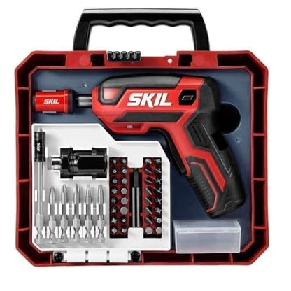 SKIL Rechargeable 4V Cordless Pistol Grip Screwdriver with 42pcs Bit Set, USB Charger and Carrying Case - SD5618-03 - style: 4V Pistol Grip Screwdriver_42pc Set