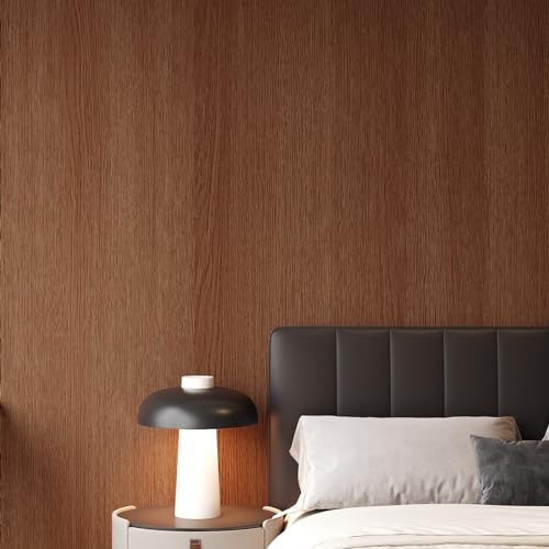 HaiminWallpaper 24" x 393" Wood Contact Paper Peel and Stick Vinyl Roll - color: Brown (03)