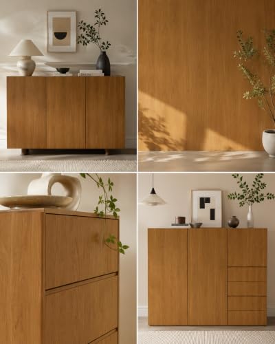 Retro Brown Wood Grain Peel and Stick Wallpaper Removable 9in×19.7ft ERT04 - color: Wood Grain Medium Brown
