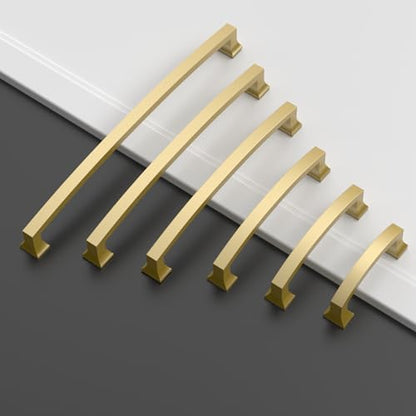 Asidrama 10 Pack 3 Inch(76mm) Brushed Gold Kitchen Cabinet Handles, Cabinet Pulls Kitchen Cabinet Hardware for Cupboard Drawer Pulls - color: Brushed Gold, size: 3" Hole Center, style: 10 Pack