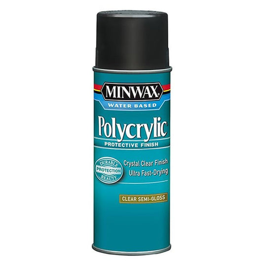 6 Pack of 11.5 oz Minwax 34444 Clear Polycrylic Water-Based Protective Finish Semi-Gloss