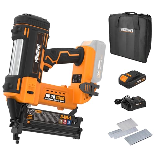 Freeman 20V Cordless 3-in-1 Nailer Kit – 1300 Shots/Charge | PE20V31618G - style: 3-in-1 16 and 18 Nailer/Stapler Kit