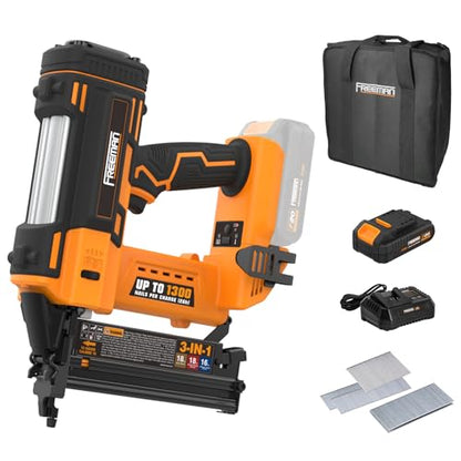 Freeman 20V Cordless 3-in-1 Nailer Kit – 1300 Shots/Charge | PE20V31618G - style: 3-in-1 16 and 18 Nailer/Stapler Kit