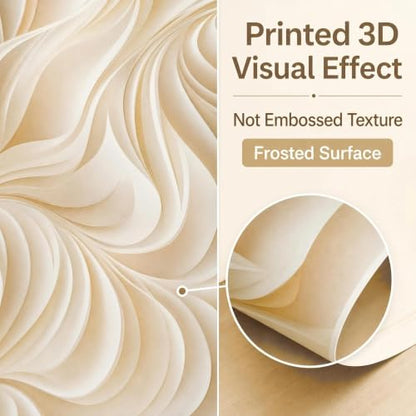 Peel and Stick Wallpaper Beige Brown Abstract Self Adhesive Removable - color: Cream, size: 17.7" x 78.7"