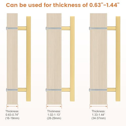 Probrico Brushed Brass Cabinet Pulls & Handles 6.3" CC Square 5 Pack - color: Brushed Brass, size: Hole Center: 160mm(6.3inch)