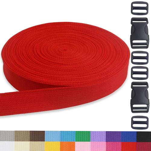 Red 1 inch Webbing Strap Kit for DIY Crafts-Backpacks-20yds - color: Red