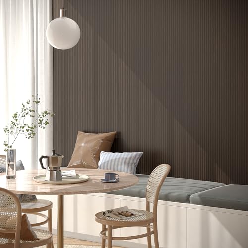 VEELIKE Dark Brown Wood Contact Paper Peel and Stick Striped Wood Wallpaper - color: Dark Brown, size: 24" x 118"