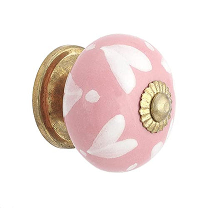 Drawer Knobs - Handmade Ceramic Dresser Pull Handle Kitchen Cabinets Countryside Farmhouse Boho Decor Furniture Hardware - Pink Heart - Pack of 4 - color: Pink Heart