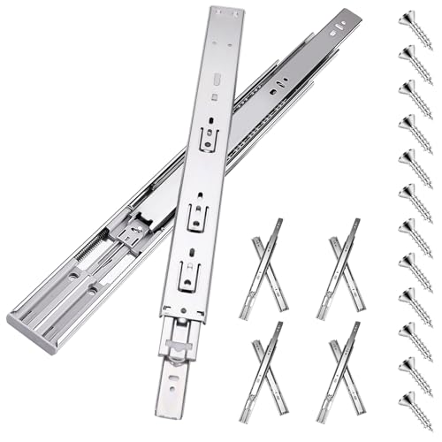 14 inch Drawer Slides 4 Pairs (8pcs) Soft Self Close Full Extension Ball Bearing Drawer Rails Side Mount Metal Dresser Runners for File Cabinet Trash Can Kitchen Wardrobe Glides 14" 100 LB Capacity - size: 14inch-350mm