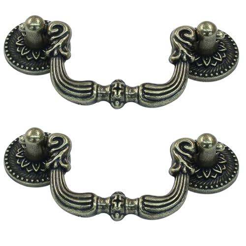 2.5 Inch Vintage Bail Pull Handles, Antique Bronze, 2Pcs - size: 2.5 Inch-2Pcs, Bronze