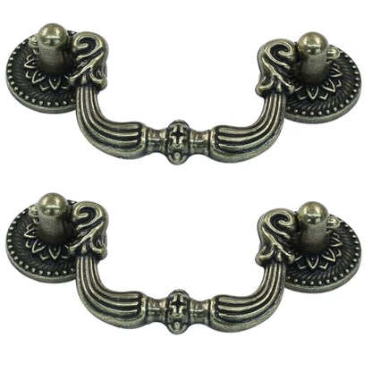 2.5 Inch Vintage Bail Pull Handles, Antique Bronze, 2Pcs - size: 2.5 Inch-2Pcs, Bronze