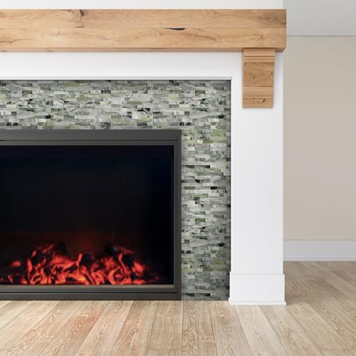 SUNWINGS 5-Sheet Peel and Stick Mosaic Natural 3D Stone Self Adhesive Marble Tiles, 11.5" x 10.7" Stick on Backsplash for Kitchen Bathroom Fireplace Vanity, Emerald Green - color: Emerald Green