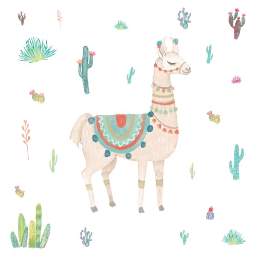 RoomMates Watercolor Llama Peel and Stick Giant Wall Decals - style: Giant