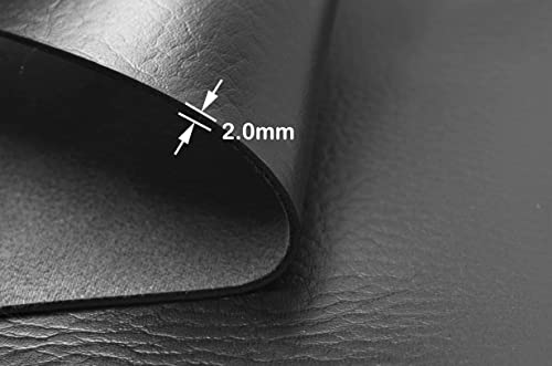 Wento 2.0mm Thick Faux Leather 54''x12'' Vinyl Leather Elephant Skin for Purses Making Leather Straps - color: Black, size: 54''x12''