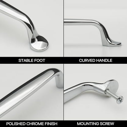 10 Pack Polished Chrome Cabinet Pulls 5 Inch/128mm Hole Center Solid Zinc Alloy Handles Drawer Dresser Polished Nickel Kitchen Cupboard Bathroom Furniture Hardware - color: 10pack - Polished Chrome, size: 5"/128mm Hole Center