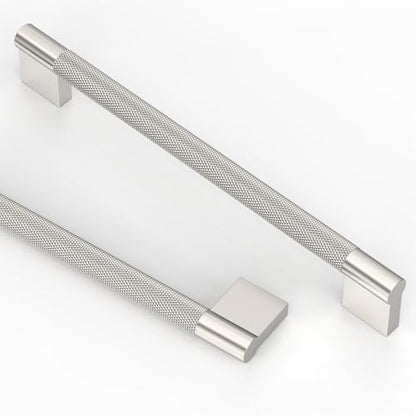 Asidrama 10 Pack 7.5 inch Brushed Satin Nickel Knurled Cabinet Handles - color: Brushed Satin Nickel, size: 7.5" Hole Center(192mm)