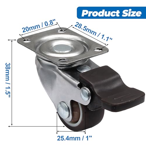 1Inch Low Profile Swivel Caster Wheels, 4Pcs - style: 1 Inch