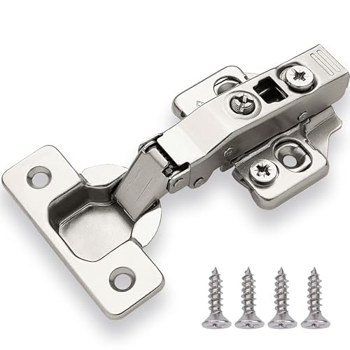 DecoBasics Full Overlay European Soft Close Cabinet Hinges for Kitchen Cabinets (20 Pcs) -105° Frameless Concealed Cabinet Door Hinge -6 Way Adjustability & Clip on Plate for Easy Installation - size: Full Overlay