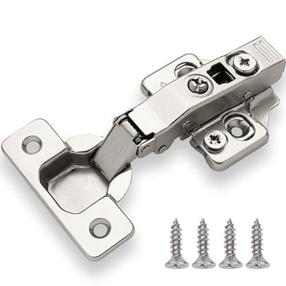 DecoBasics Full Overlay European Soft Close Cabinet Hinges for Kitchen Cabinets (6 Pcs) -105° Frameless Concealed Cabinet Door Hinge -4 Way Adjustability & Clip on Plate for Easy Installation - size: Full Overlay