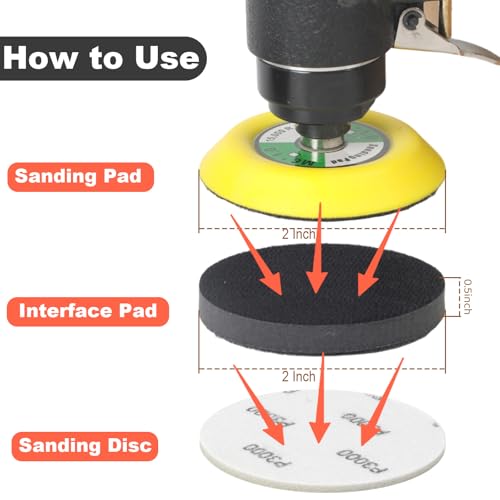 2 Inch Interface Pad: 9 Pack Hook & Loop Foam Sanding Discs Backing Pads Replacement for Mini RO Sander Detail Sanding,Soft Density Sponge Round Cushion Buffer - style: 2" No-Hole Interface Pad