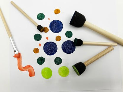 50pcs Foam Brush Set with High Density Foam Multi Sizes - size: 5/16"-2" assorted 50pcs