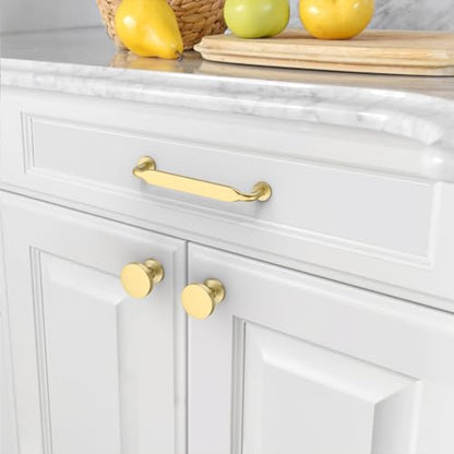 Amerdeco 10 Pack Brushed Gold Cabinet Pulls 3-3/4" - color: Brushed Gold, size: 3.75" hole center, style: 10 Pack