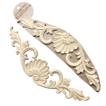 WoodUbend WUB2152 Pack of 2 Pediments - Wood Appliques - Heat Bendable & Flexible Onlays 7x28cm - DIY Craft, Furniture & Home Decor - Easy to Apply & Paint - Versatile, Reusable & Durable - size: WUB2152