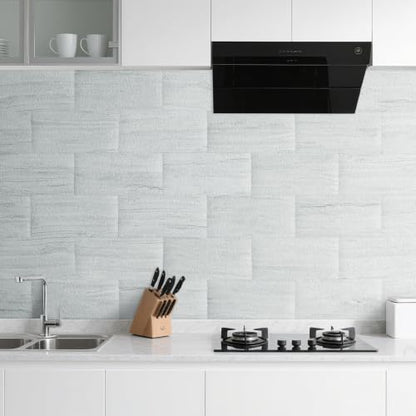 AULIGET 2-Piece Light Shale Peel and Stick Backsplash Wall Tiles, 6" x 12" PVC Faux Stone Stick on Tile for Backsplash Kitchen, Bathroom, Laundry Room, Camper, Fireplace - color: Light Shale, size: 2 Sheets, 6"x12"x0.12"