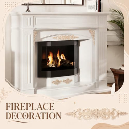 Croblissful 8 Pcs Wood Appliques and Onlays, Elegant Style, Large Size - size: Large Size, style: Elegant Style