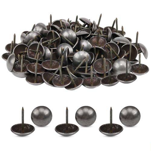 100PCS Solid Brass Upholstery Tacks,0.62 inch Antique Black Furniture Nails Decorative Metal Thumb Tacks Push Pins for Wood Furniture Sofa Chair Headboard DIY Craftque Black - color: Antique Black, size: 0.62"Dia