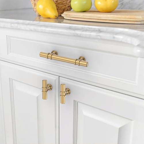 Amerdeco 10 Pack Champagne Bronze Cabinet Pulls 3 Inch(76MM) Hole Centers Kitchen Cabinet Handles Cabinets Hardware Drawer Pulls ZH0050 - color: Champagne Bronze, size: 3"/76MM Hole Center