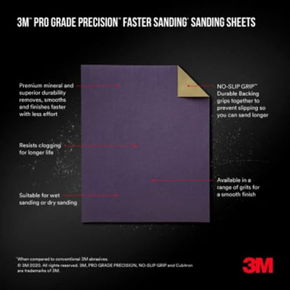 3m 26320cp-P-G 9" X 11" 320 Grit Professional Grade Sandpaper - size: 9 X 11 inch