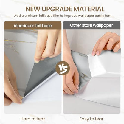 Marble Contact Paper Gold Extra Wide Peel and Stick for Kitchen Countertop - color: Gold/White, size: 23.6" x 118"