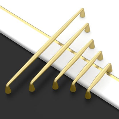 Asidrama Brushed Gold Cabinet Pulls Solid Handles,5 Inch,10 Pack - color: Brushed Gold, size: 5" Hole Center(128mm)