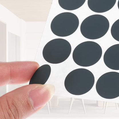 PATIKIL 270 Pieces Screw Hole Stickers, 5 Sheet Self-Adhesive Waterproof PVC Wood Grain Sticker for Screw Holes Wall Cabinets Desk Repairing, Iron Gray, 21mm/0.83 Inch - color: Iron Gray