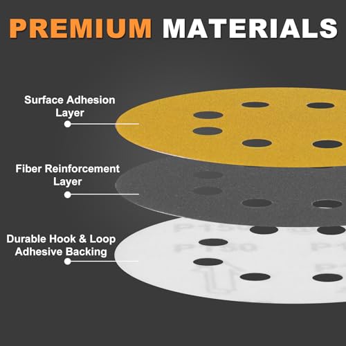 50Pcs 5 Inch Wet Dry Sanding Discs: 60-320 Grit Assorment