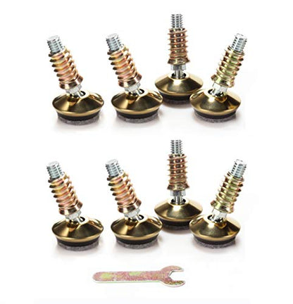 Swivel Furniture Levelers 3/8"-16 Thread with Felt Pads 8PK