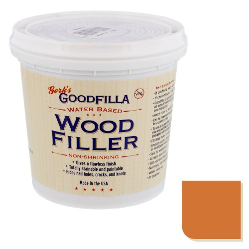 Goodfilla Red Oak, 1 Quart (3.7lbs) Wood and Grain Filler, Stainable, Sandable, Zero Waste, Non-Toxic, USA Made - color: Red Oak, size: Quart