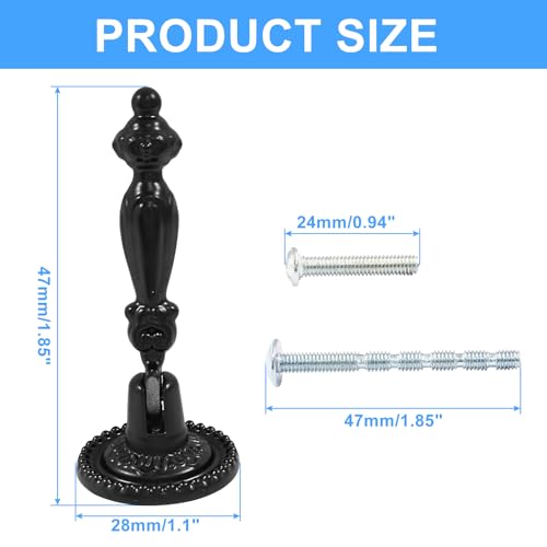 Bonsicoky 6PCS Antique Style Tear Drop Pulls, Black - color: Black