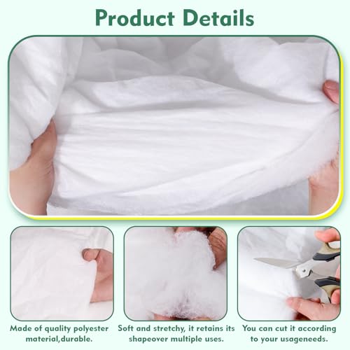 Upholstery Quilting Batting, 1/2 Inch Thick Dacron Polyester Cushion Wrap for Foam Padding, DIY Projects, Crafts, Furniture Stuffing - size: 36" Wide × 5 Yards