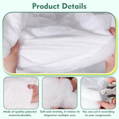 Upholstery Quilting Batting, 1/2 Inch Thick Dacron Polyester Cushion Wrap for Foam Padding, DIY Projects, Crafts, Furniture Stuffing - size: 36" Wide × 5 Yards