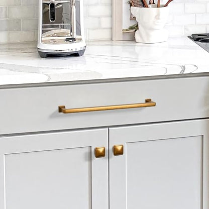 Antique Brass Cabinet Handles Kitchen Pulls 10 Inch 10 Pack - color: Antique Brass, size: 10" Hole Center