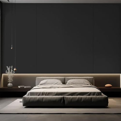 Black Wallpaper Peel and Stick with Tools, Matte Black Contact Paper - color: Black, size: 17.7" x 590.5"