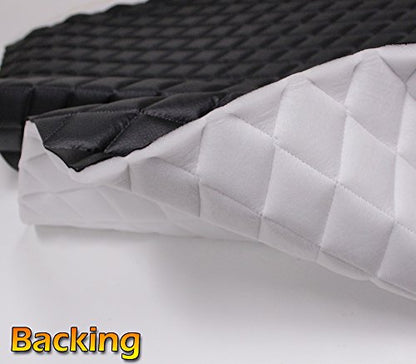 Vinyl Quilted Foam Fabric with 3/8" Foam Backing Upholstery / 52" Wide/Sold by The Yard/FABRIC EMPIRE (Black, Diamond 2" x 3") - color: Black, size: Diamond 2" x 3"