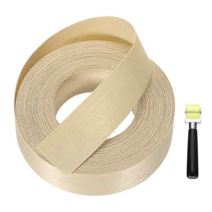 uxcell 1-1/2" x 49 ft Wood Edge Banding Pre-Glued Iron On Strip Birch - color: Birch, size: 1-1/2" x 49 ft