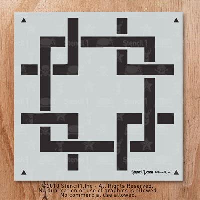 Stencil1 Square Lattice Repeat Pattern Stencil 11" x 11" Wallpaper Wall