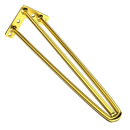 Osring 34 Inch Furniture Hairpin Legs Gold,1/2" Dia 3-Rods Metal Table Feet - color: Gold, size: 34 Inch